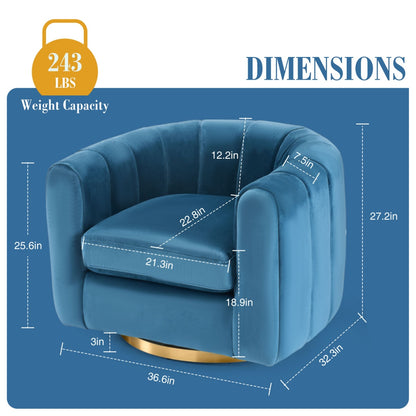 A Single-seat Rotary Sofa Upholstered In Velvet Fabric
