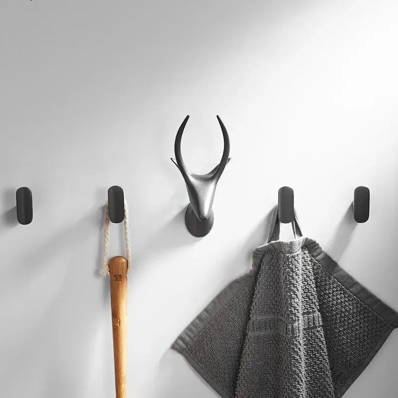Black gun grey antler-shaped robe hooks with matte finish decorbites gun grey bathroom towel rack decor