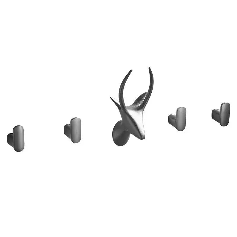 Matte black antler-shaped robe hooks with sleek modern design for bathroom decorbites gun grey towel rack