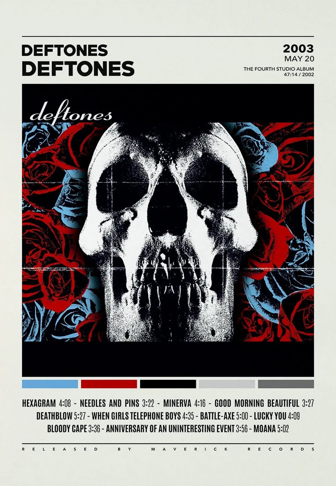 Deftones Canvas Painting Album Cover Wall Art - 1 / 20X30cm Unframed