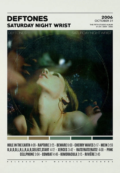 Deftones Canvas Painting Album Cover Wall Art - 4 / 30x42cm Unframed