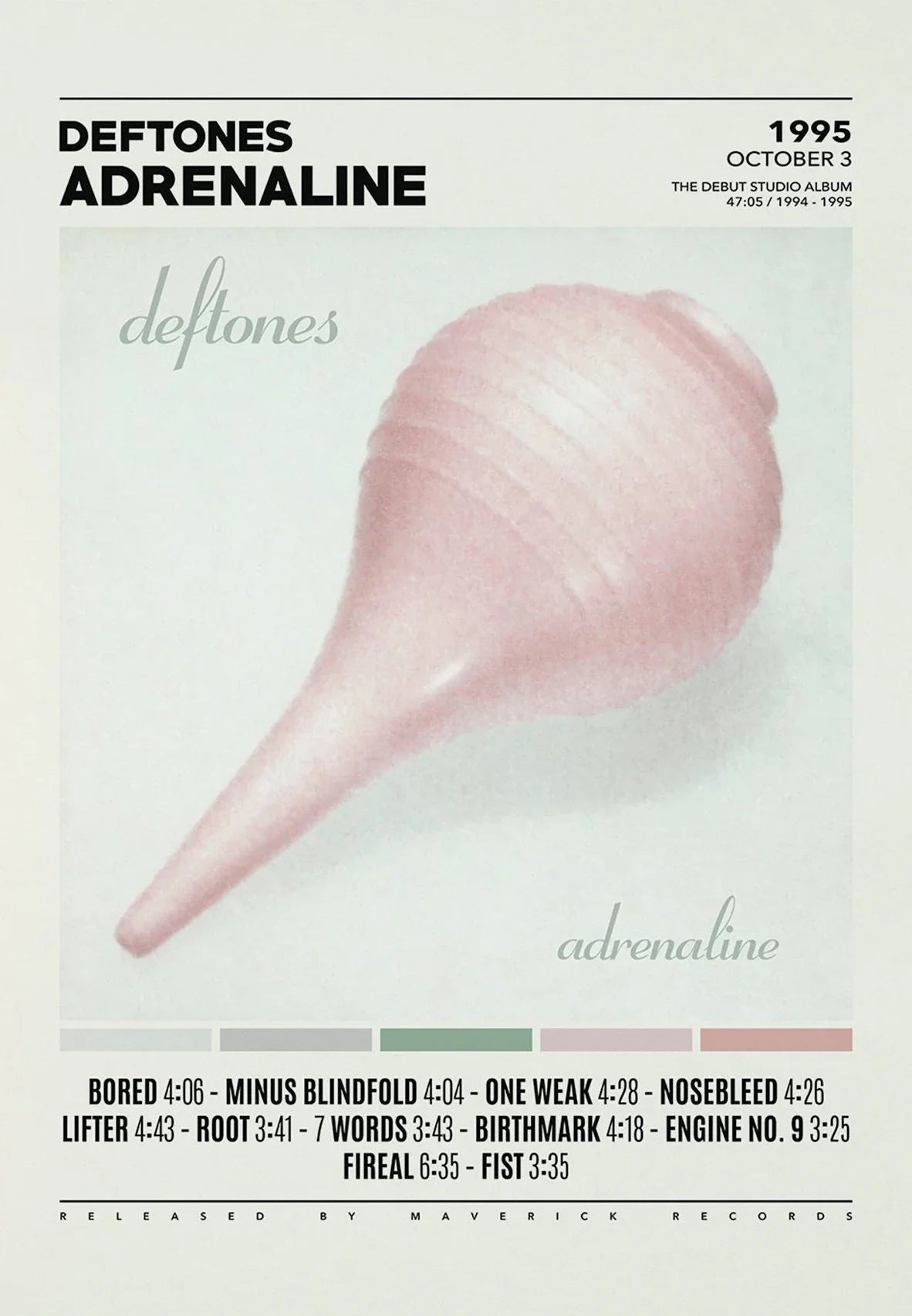 Deftones Canvas Painting Album Cover Wall Art - 9 / 20X30cm Unframed