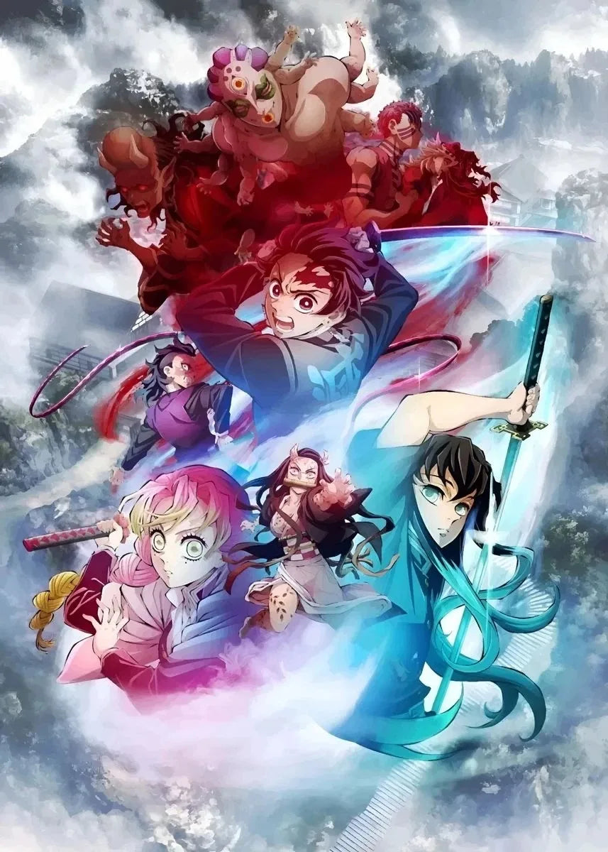 Demon Slayer Rengoku Art Poster Canvas for Home - 2 / 20X30cm Unframed - Posters