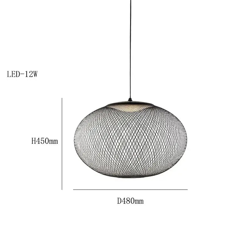 Denmark style black wire mesh designer pendant lamp with spherical woven design and led bulb for dining room decorbites designer pendant