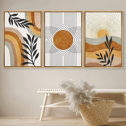 Desert Plants Geometric Sun Poster Set