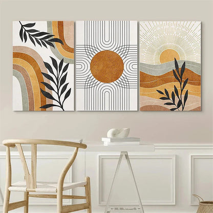 Desert Plants Geometric Sun Poster Set