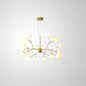 Designer Acrylic Leaf Chandelier Pendant with Gold Finish for Bedroom Ceiling