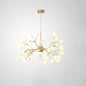 Designer Acrylic Leaf Chandelier Pendant with Gold Finish for Bedroom Ceiling