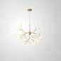 Designer Acrylic Leaf Chandelier Pendant with Gold Finish for Bedroom Ceiling