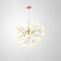 Designer Acrylic Leaf Chandelier Pendant with Gold Finish for Bedroom Ceiling