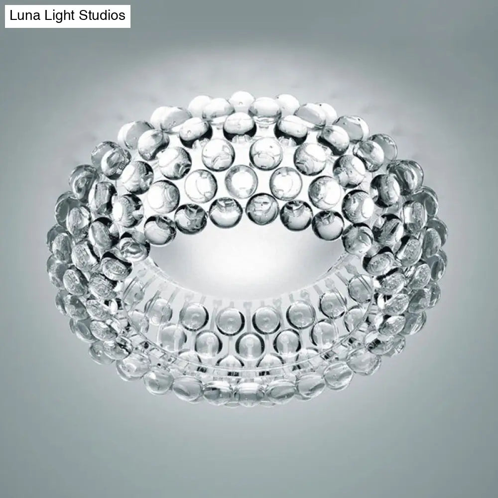 DecorBites™ Designer Clear Glass LED Bedroom Flush Ceiling Light Fixture - 14"/19.5"/25.5" Wide Bubble Flush Lighting