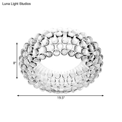 DecorBites™ Designer Clear Glass LED Bedroom Flush Ceiling Light Fixture - 14"/19.5"/25.5" Wide Bubble Flush Lighting