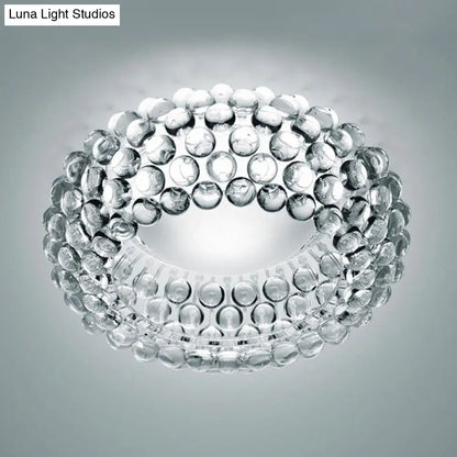 DecorBites™ Designer Clear Glass LED Bedroom Flush Ceiling Light Fixture - 14"/19.5"/25.5" Wide Bubble Flush Lighting