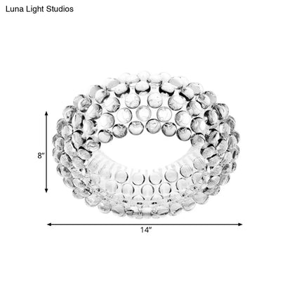 DecorBites™ Designer Clear Glass LED Bedroom Flush Ceiling Light Fixture - 14"/19.5"/25.5" Wide Bubble Flush Lighting