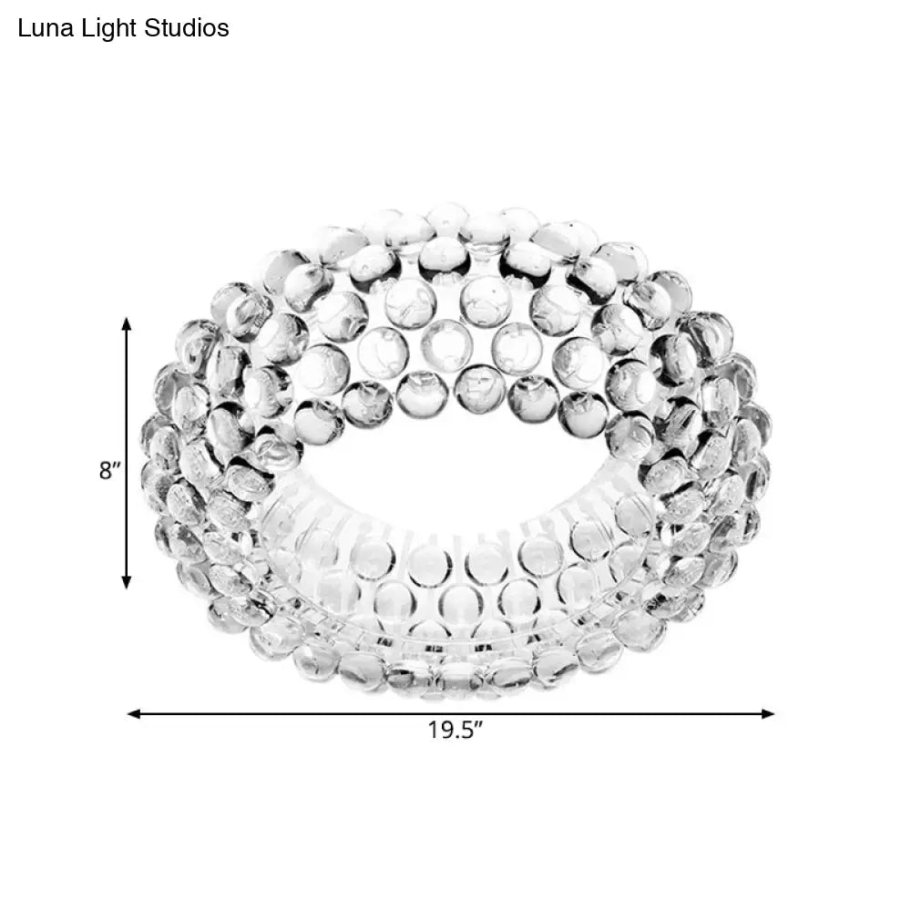 DecorBites™ Designer Clear Glass LED Bedroom Flush Ceiling Light Fixture - 14"/19.5"/25.5" Wide Bubble Flush Lighting
