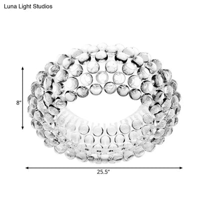 DecorBites™ Designer Clear Glass LED Bedroom Flush Ceiling Light Fixture - 14"/19.5"/25.5" Wide Bubble Flush Lighting