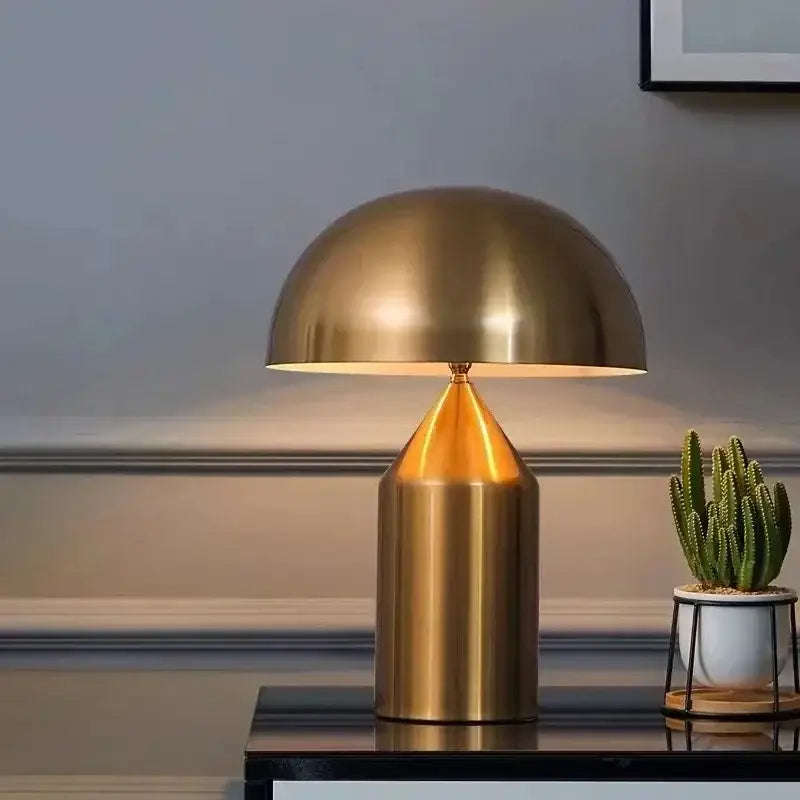 Gold-finished decorbites designer mushroom desk lamp with sleek black and gold pencil light for bedroom decor