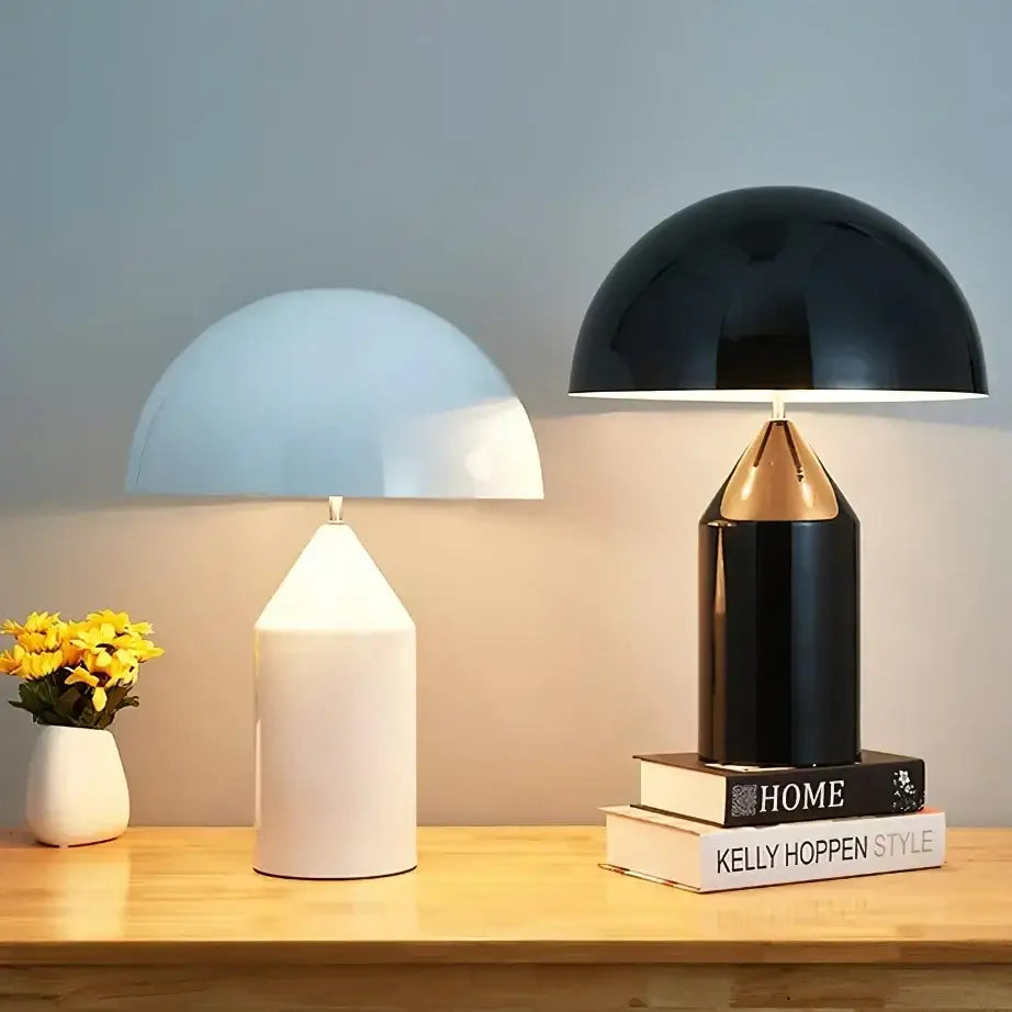 Black and gold pencil-shaped decorbites designer mushroom desk lamp with dome shade for bedroom lighting decor