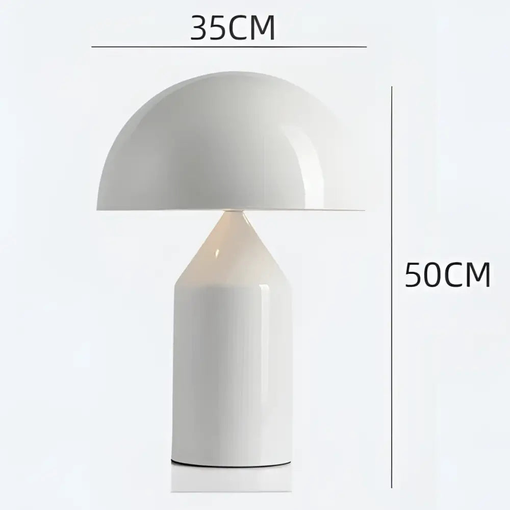White ceramic decorbites designer mushroom desk lamp with glossy finish and minimalist design for bedroom decor