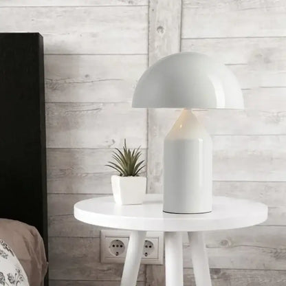 White ceramic decorbites designer mushroom desk lamp with glossy finish for bedroom pencil light use