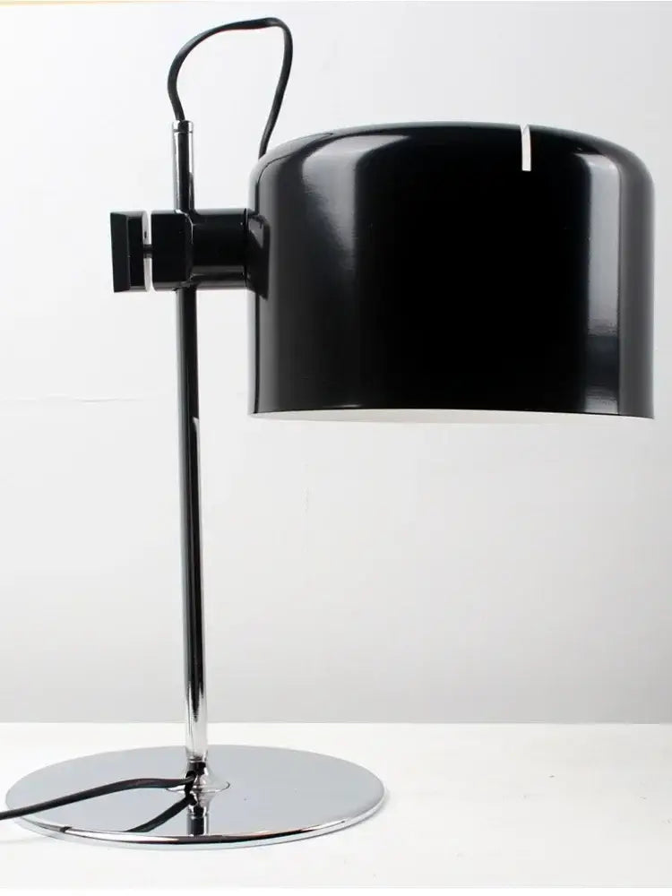 Black designer nordic coupe table lamp with cylindrical lampshade chrome base and adjustable arm for bedroom decorbites designer nordic