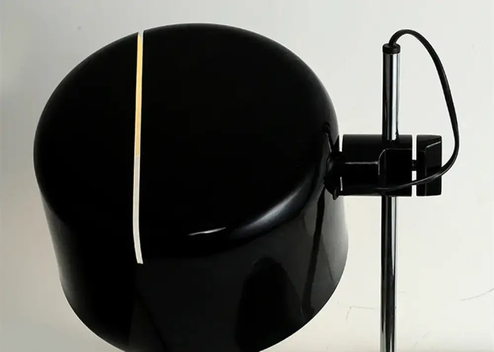 Black glossy designer nordic coupe table lamp with chrome stand and white stripe for bedroom decorbites designer nordic