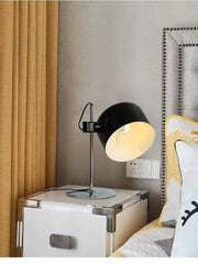 Black designer nordic coupe table lamp with matte shade and sleek metal base for bedroom decorbites designer nordic light