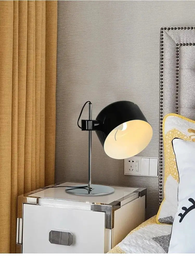 Black designer nordic coupe table lamp with matte shade and sleek metal base for bedroom decorbites designer nordic light