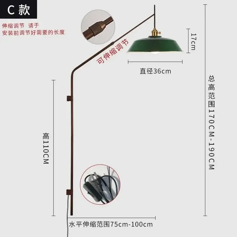 Dark green dome-shaped wall lamp with brass finish metal arm and base for decorbites gold black swing decor