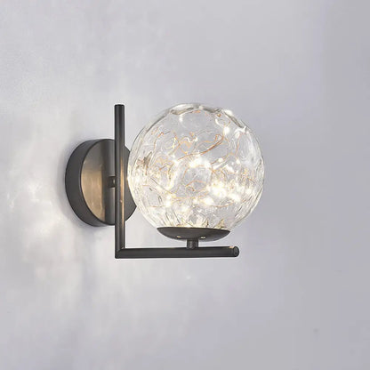 DecorBites™ Designer Style Glass LED Wall Sconce - Mini Globe Light Fixture for Bedroom