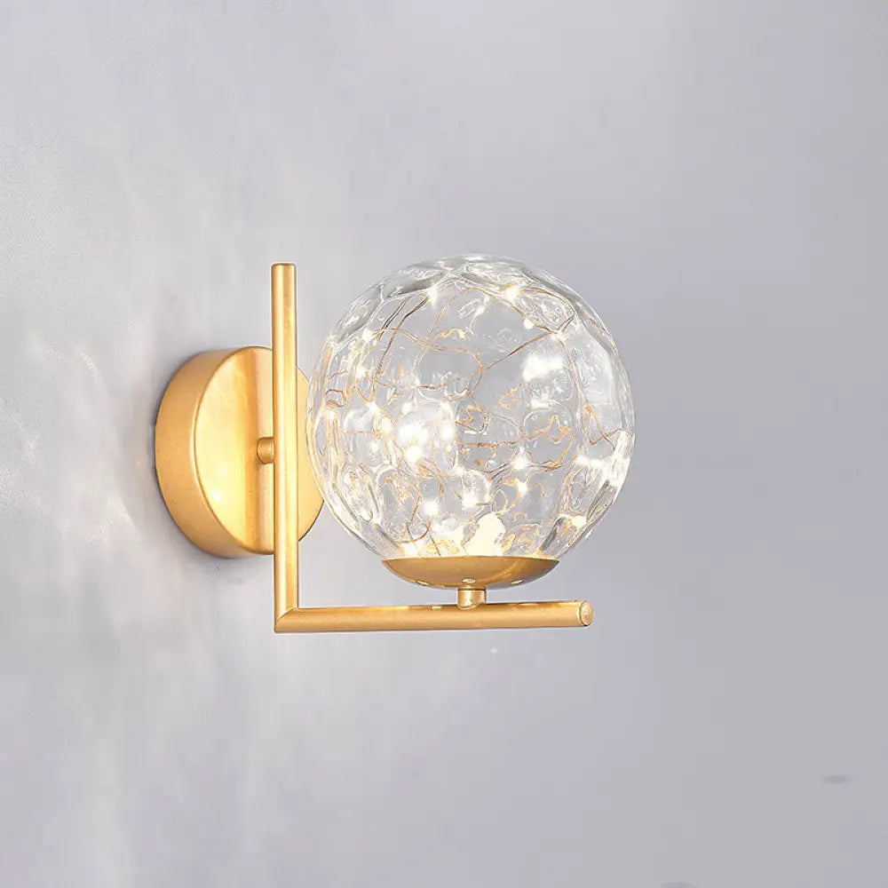 DecorBites™ Designer Style Glass LED Wall Sconce - Mini Globe Light Fixture for Bedroom