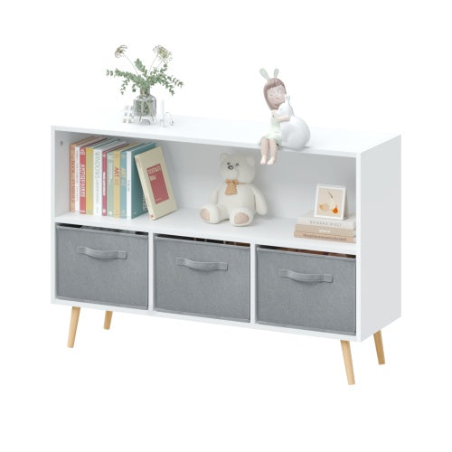 White Fabric Kids Bookshelf