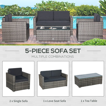 4 Piece Patio Furniture Set with Cushions