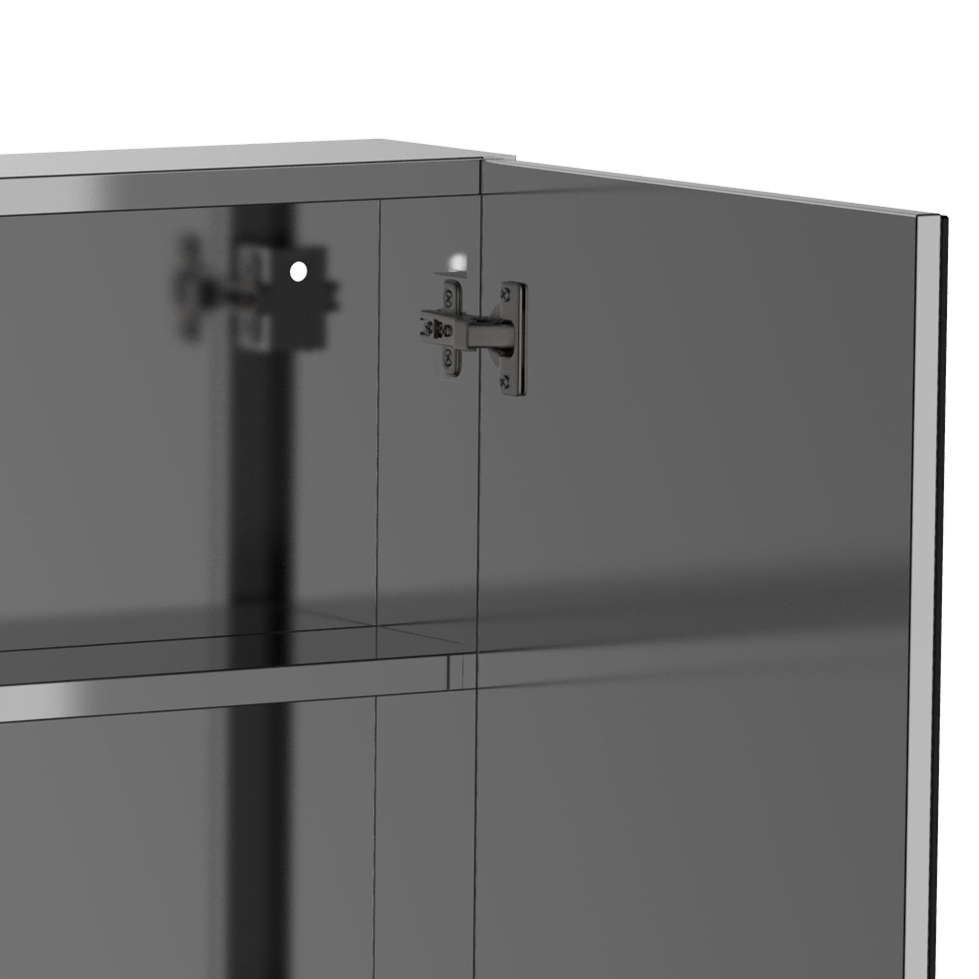 Kleankin Badezimmerschrank mit Spiegel 3-stufiger Edelstahl-Aufbewahrung Silber
