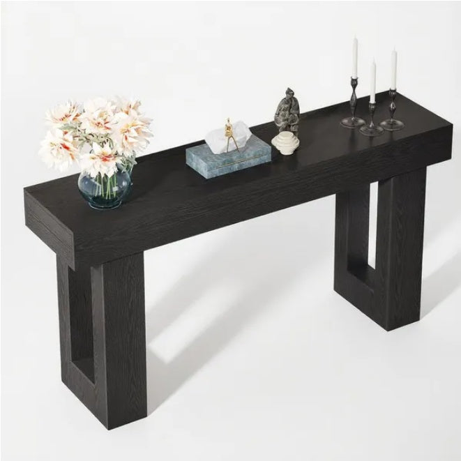 Long Console Table Wooden Rectangular Sofa Table Behind The Couch
