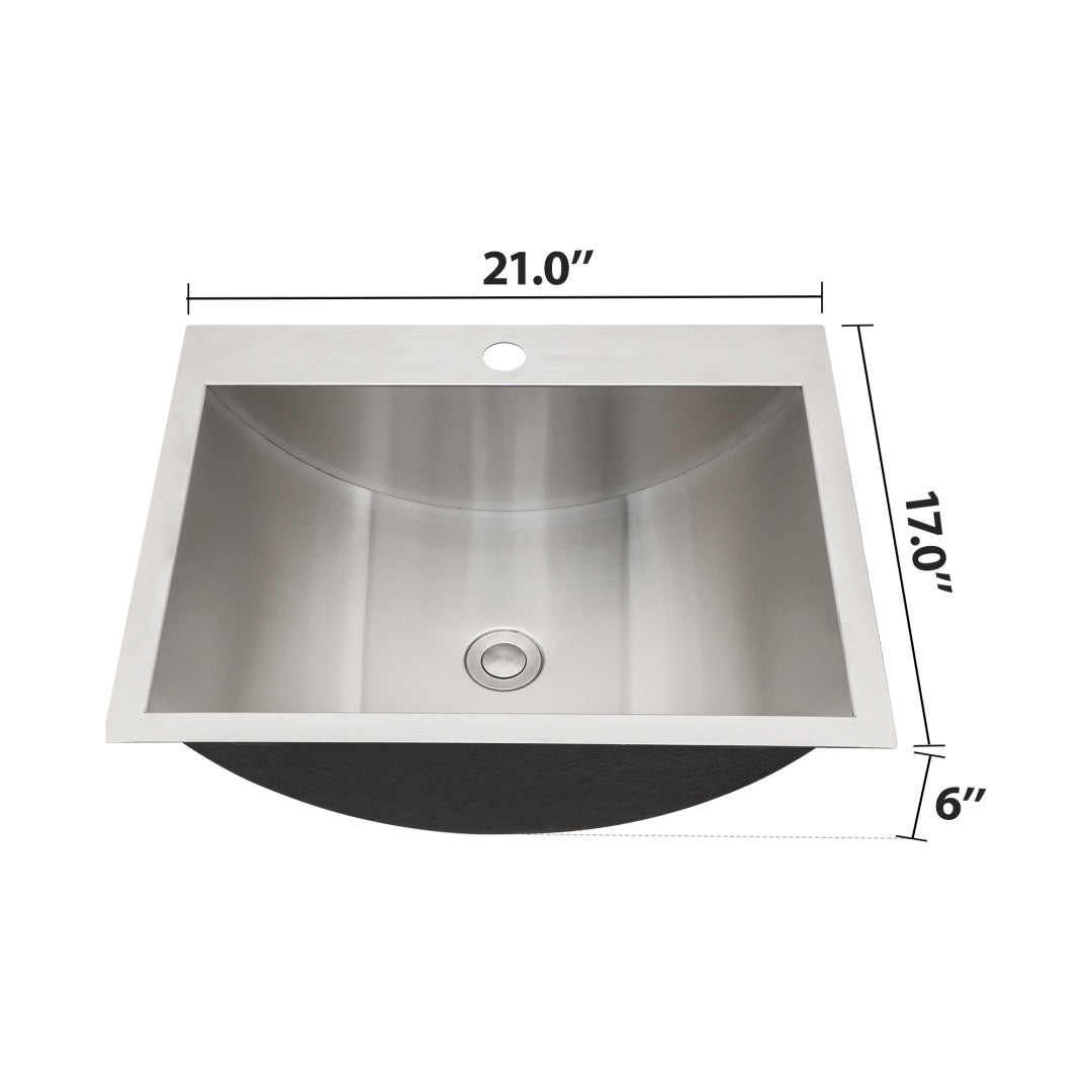 Lavabo de Baño de Montaje Inferior en Acero Inoxidable con Acabado de Níquel Cepillado y Desagüe de Elevación, Fácil de Limpiar, Duradero, Reductor de Ruido
