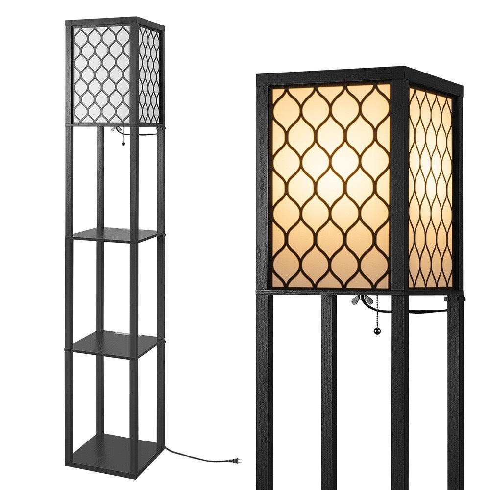 Bookshelf And Storage Shelf Floor Lamp