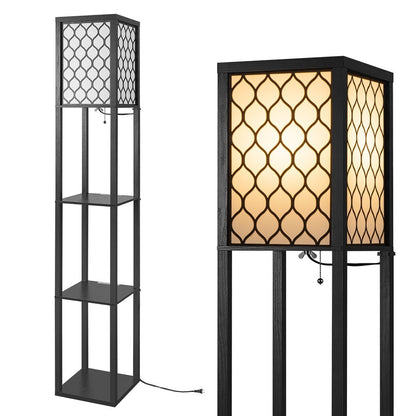 Bookshelf And Storage Shelf Floor Lamp