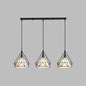 Diamond Cage Industrial Ceiling Light with 3 Multi Pendants and Hanging Cord for Hallway