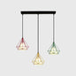 Diamond Cage Multi-Pendant Light with 3 Lights - Creative Industrial Design, Perfect for Restaurants