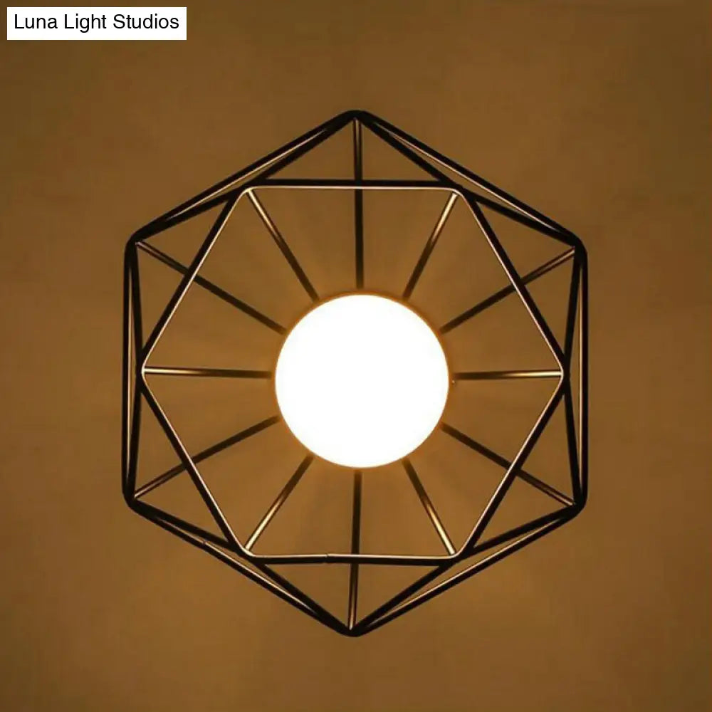 DecorBites™ DecorBites™ Diamond Cage Semi Flush Mount Retro Industrial Ceiling Lights for Hallway