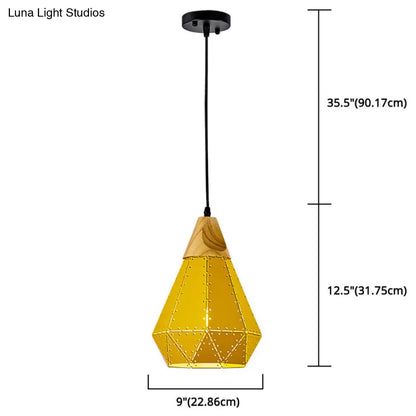 Diamond Drop Pendant Light for Modern Dining Rooms - Elegant 1-Light Ceiling Fixture