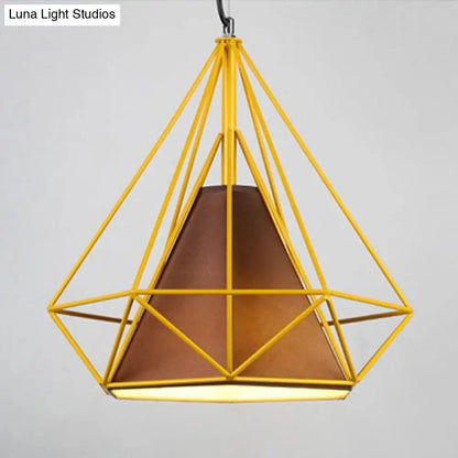 Diamond Frame Hanging Light - Simplicity Design - Iron Pendant Fixture for Restaurants