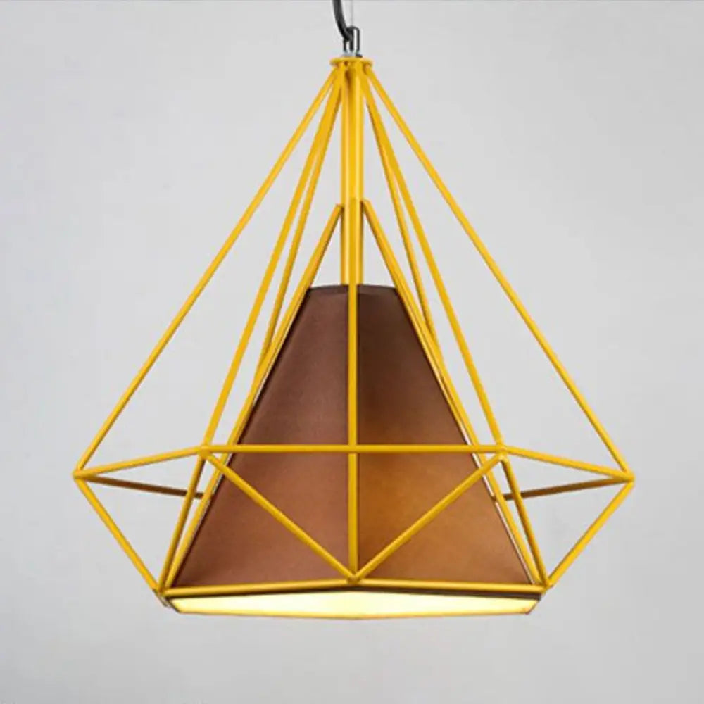 Diamond Frame Hanging Light - Simplicity Design - Iron Pendant Fixture for Restaurants