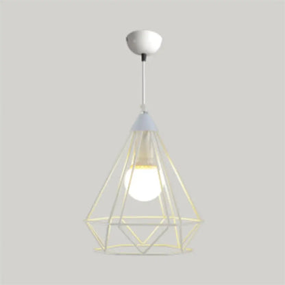 Diamond Wire Pendant Light for Stair Cafe - Traditional Metal Hanging Lamp