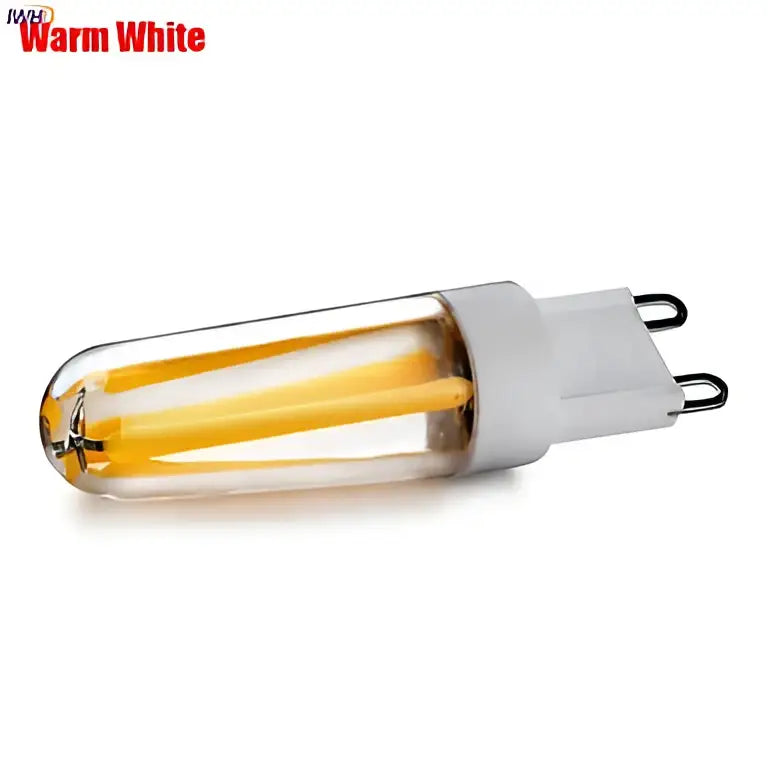 Dimmable cob led bulb clear glass filament lamp with warm white light and sleek white g9 base for living room decorbites