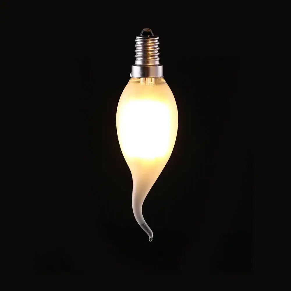 Warm white dimmable led candle light with frosted glass and metallic screw base for dining room chandelier decorbites dimmable led