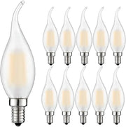 Clear glass decorbites dimmable led candle light with warm white glow and silver base for dining chandelier use