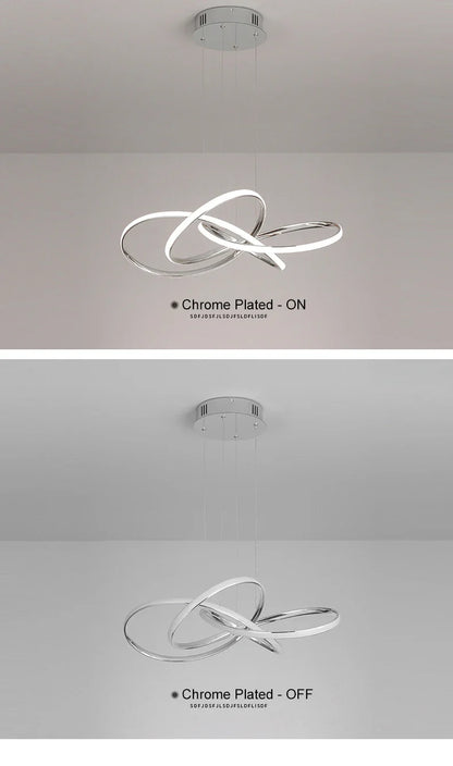 Dimmable Modern Chandelier: Gold/Chrome/Black 60cm - Chandelier