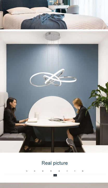 Dimmable Modern Chandelier: Gold/Chrome/Black 60cm - Chandelier